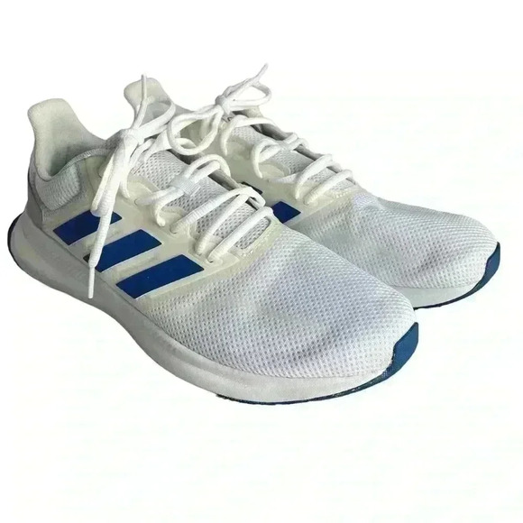 Adidas Men's Running Shoes in White/Royal Blue Size 11 EUC - Picture 1 of 8